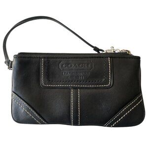 Vintage Coach black leather wristlet
